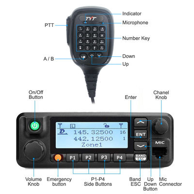 1000 Kanäle Digitales Mobilfunk VHF UHF 50W Hochleistungs-Walkie Talkie TYT MD-9600