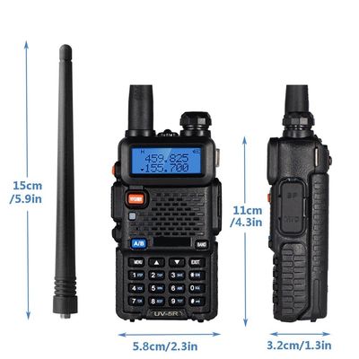 Handheld Walkie Talkie BF UV5R 8w Dual Band UHF VHF Ham Radio 400-470MHz 3km Reichweite
