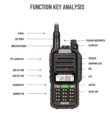 Gesprächsreichweite 5-10km Bf UV-98 Langstrecken-Handheld-Intercoms für Camping Wandern im Freien