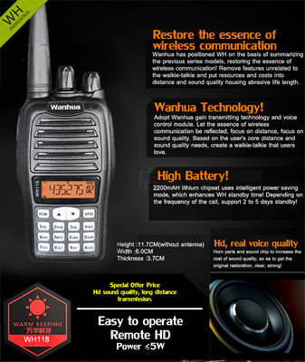 OEM Anpassung Walkie Talkie Typ 4G POC WH118 Digital Radio Schwarz UHF VHF Professionell