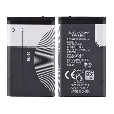 Langlebiger BL-5C Li-Ionen Akku für Nokia1100 1600 E60 N70 Lebensdauer Mehr als 500 mal