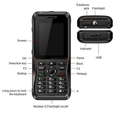4G-Netzwerk Zwei-Wege-Radio Zello T310 Rugged 4G Poc Mobiltelefon mit 2,4 Zoll Kleiner Tastatur