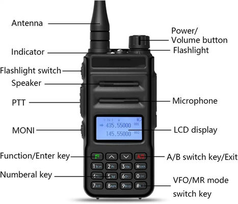 Englisch Betriebssprache Handheld Zwei-Wege-Radio für Walkie Talkie Mobiltelefon