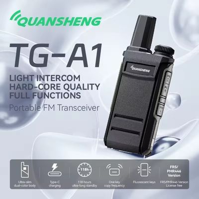 1-3km Gesprächsreichweite QuanSheng TG-A1 Wireless Langstrecken-Sender professioneller schwarzer Handheld Walkie Talkie