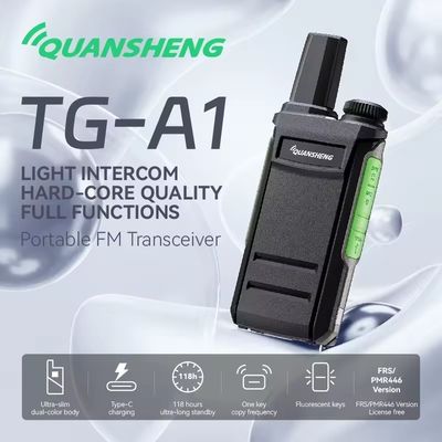 1-3km Gesprächsreichweite QuanSheng TG-A1 Wireless Langstrecken-Sender professioneller schwarzer Handheld Walkie Talkie