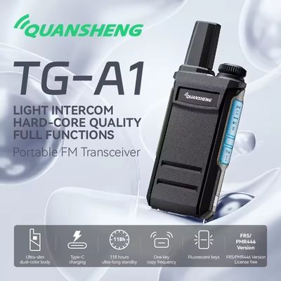 1-3km Gesprächsreichweite QuanSheng TG-A1 Wireless Langstrecken-Sender professioneller schwarzer Handheld Walkie Talkie