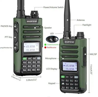 Baofeng UV-9R Pro T57 10W Handheld Walkie Talkie 3.7V Transceiver mit 2800mAh Batterie