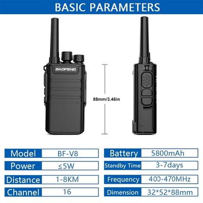 2024 Baofeng Mini BF-V8 Zwei-Wege-Sham CB Radio Handheld Grau Grün Orange Intercom