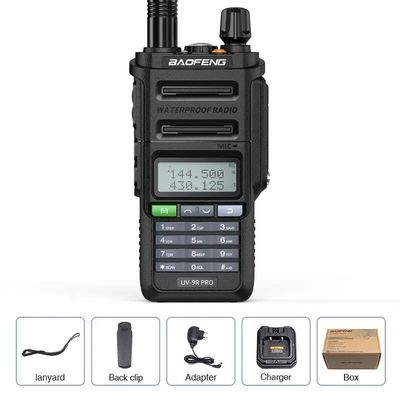 GMRS Walkie Talkie Typ Baofeng UV-9R PRO Wasserdicht IP68 Langstrecken-UHF/VHF-Ham-Radio