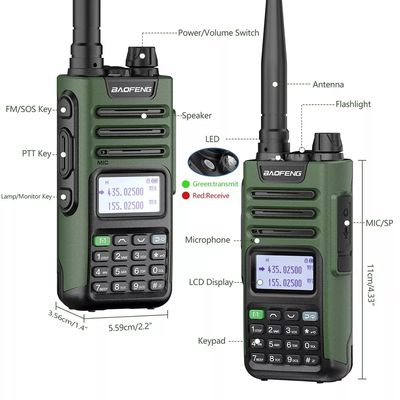 UV13 Pro Zwei-Wege-Radio GMRS 136-174/400-520MHz Walkie Talkie mit Typ-C Ladegerät