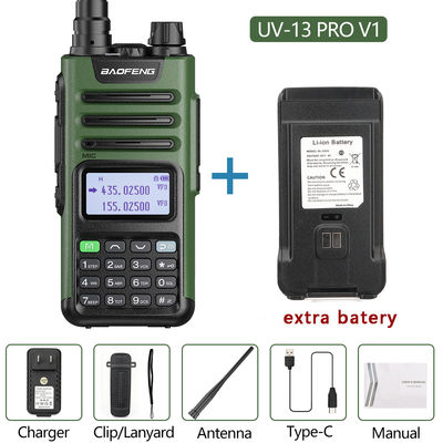 UV13 Pro Zwei-Wege-Radio GMRS 136-174/400-520MHz Walkie Talkie mit Typ-C Ladegerät