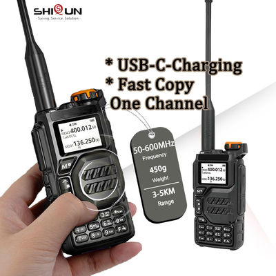 5W Quansheng UV-K5 Walkie Talkie Zwei-Wege-Radio mit USB-C Ladegerät VHF UHF Frequenztyp