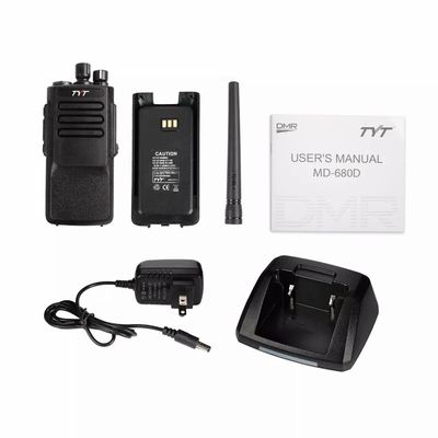 Handheld Schwarz TYT MD-680D IP67 Wasserdicht 10W DMR Professionelles VHF/UHF Walkie Talkie