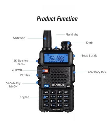 5 Farben Vhf Walkie Talkie Dual Band Digital Baofeng UV-5r Zwei-Wege-Radio für Ham Radio