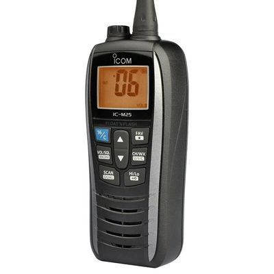 Marine IC-M25 Handheld Intercom Walkie Talkie 5W 128 / 16 Kanäle Wasserdicht Portable Schwarz im Jahr 2024