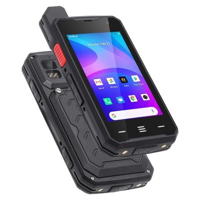 Schwarzer Uniwa F101 4 Zoll Touchscreen Zello IP65 Wasserdichtes Poc Radio 4G Android Walkie Talkie mit NFC und Sos Button Im Jahr 2024