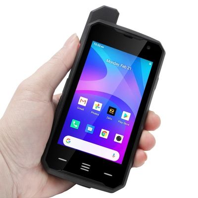 Schwarzer Uniwa F101 4 Zoll Touchscreen Zello IP65 Wasserdichtes Poc Radio 4G Android Walkie Talkie mit NFC und Sos Button Im Jahr 2024
