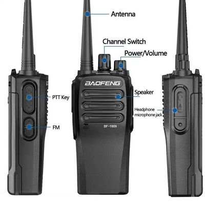 138*61*38MM Baofeng Bf-1909 10W UHF Ham Radio Intercom Transceiver Typ C Walkie Talkie