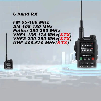 133*62*32mm schwarzer Walkie Talkie Hm-618 Energiesparmodus Breitband/Schmale Band GPS/Glonass