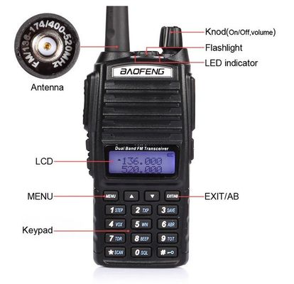 220g Schwarz UV82 8W BAOFENG Dual Band 2 Way Walkie Talkie UV-82 und Top-Selling Radio