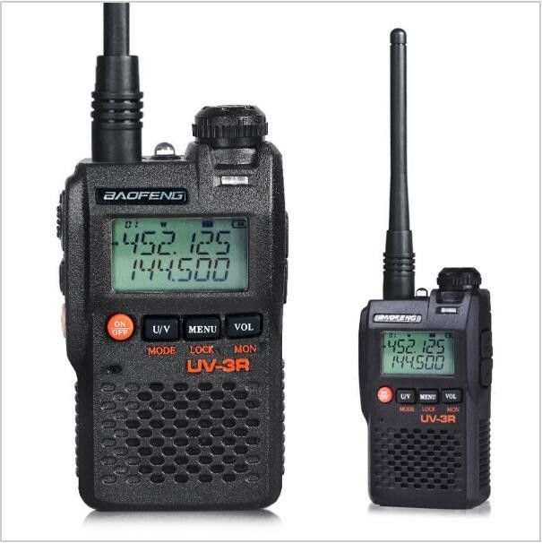 Walkie Talkie UV-3R Langstrecken-Doppelband UHF VHF Handy Zwei-Wege-Radio mit LCD-Display